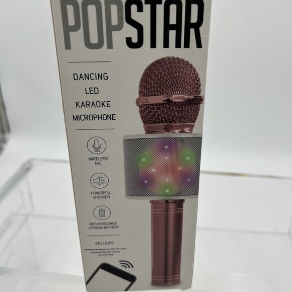 Karaoke Studio Bluetooth Microphone Pink Tech Solutions Dancing LED Speaker - Picture 11 of 12